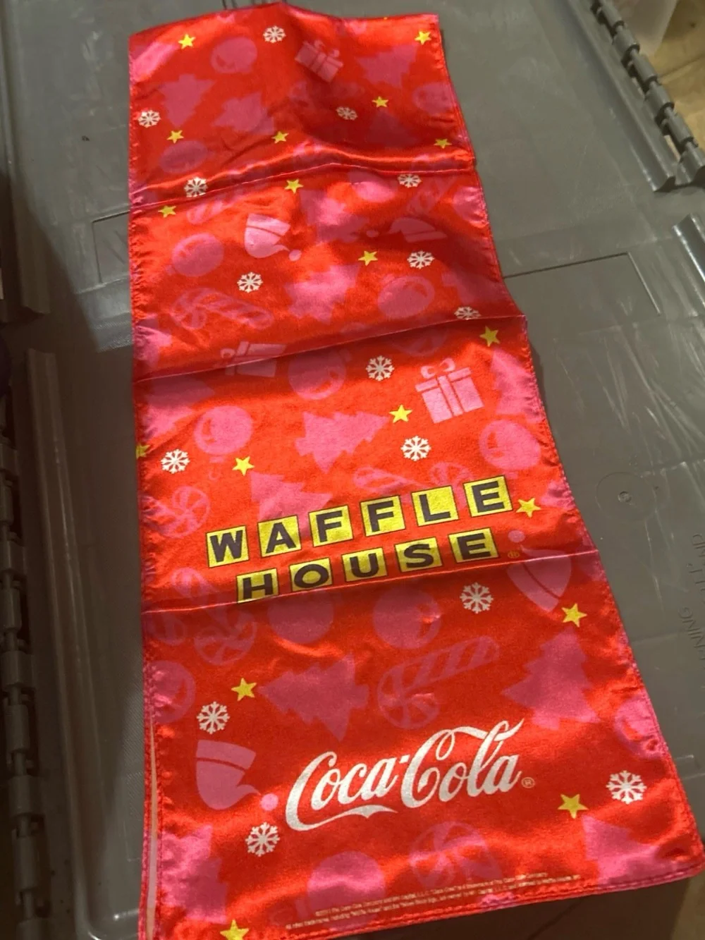 Waffle House x Coca-Cola Red Holiday Satin Scarf